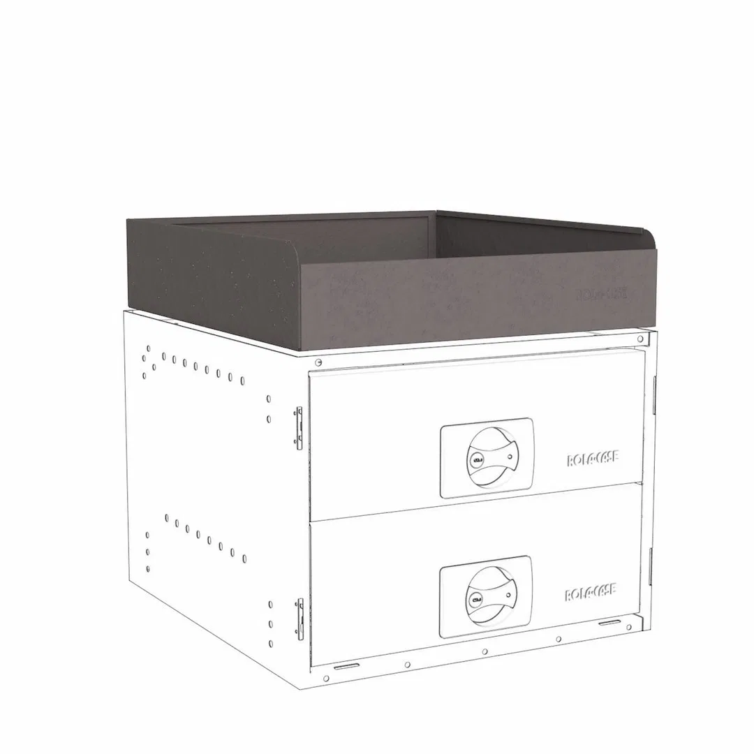 RCC/TT/40 – ROLACASE Van Storage System Cabinet Top Tray, For Rolacase Series 4 Storage Cabinets Powder Coated Gray
